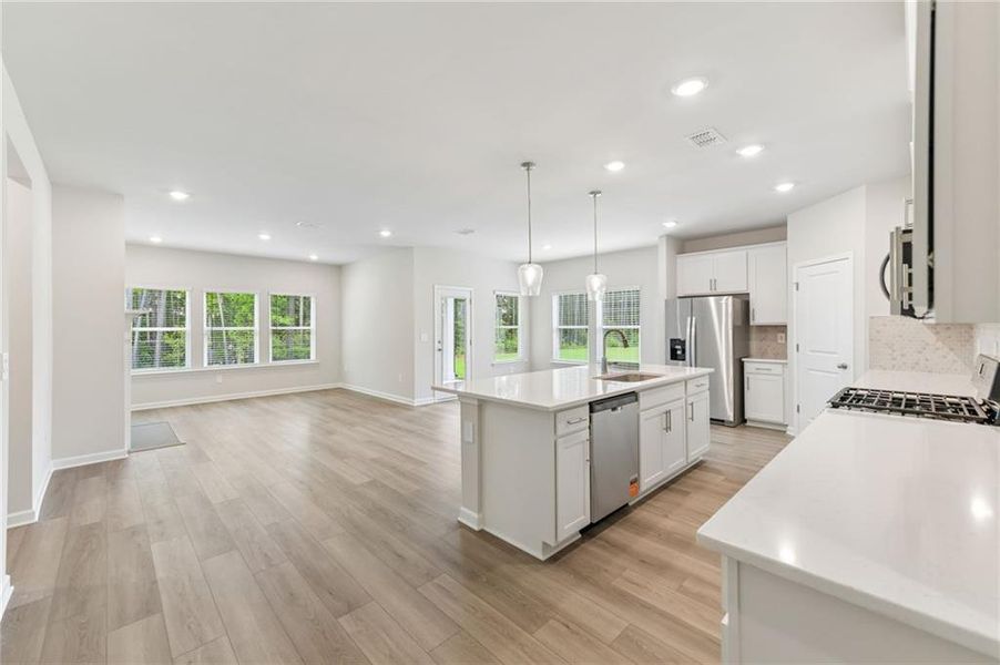 Furnished interior view inside a new home in Parkside at Grayson, Grayson (Image 15).