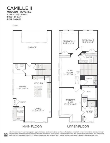 2D floor plan layout of this home in Mosaic, Prosper, TX (Image 3).