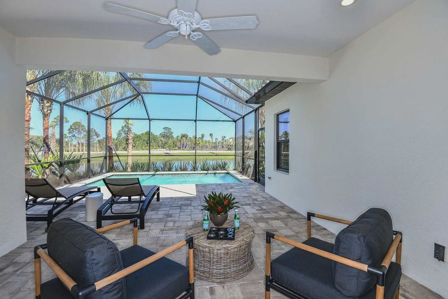 Exterior details and patio area of a home in Boca Royale Golf and Country Club at Wellen Park, Englewood (Image 2).