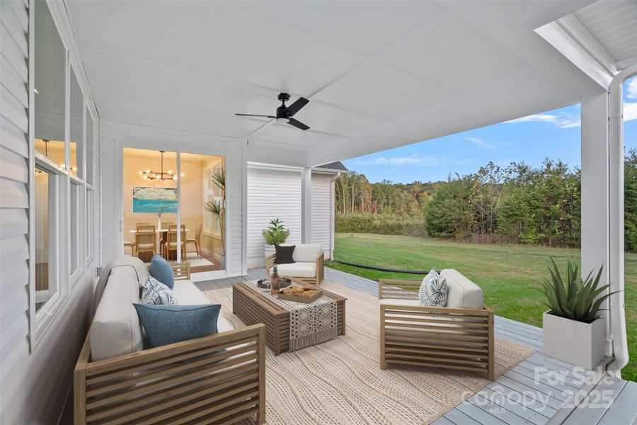 Exterior details and patio area of a home in , Harmony (Image 24).