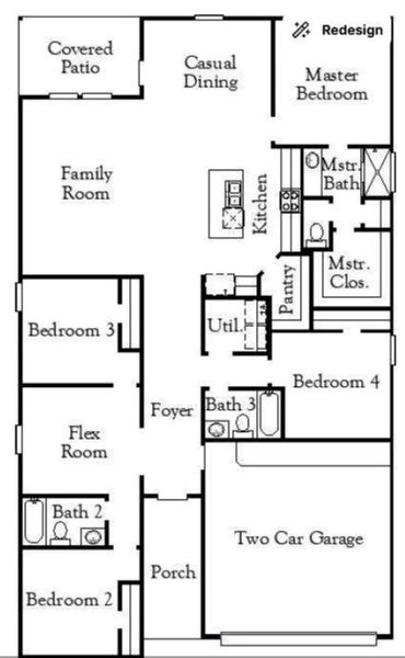 2D floor plan layout of this home in Arabella on the Prairie, Richmond, TX (Image 4).