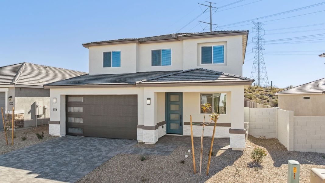 Representative exterior photo of a completed home built from the Crow by D.R. Horton in The Ridge at Stone Butte, Phoenix, AZ (Image 26).