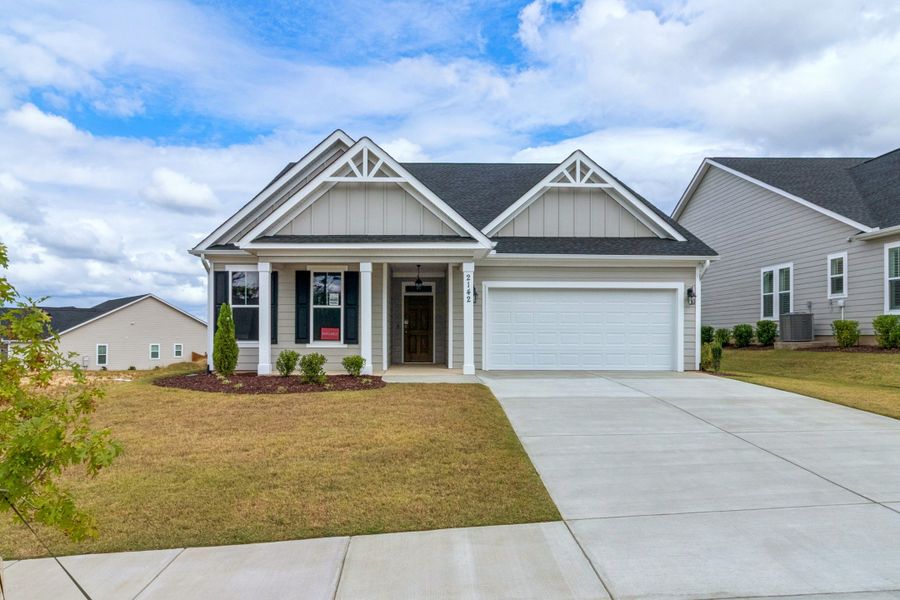 Front exterior of a new home in Sinclair at Crawford Creek, Grovetown, GA, highlighting curb appeal (Image 19).