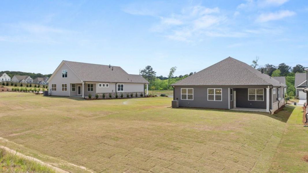 Front exterior of a new home in Hamptons at Riverwood North, Dallas, GA, highlighting curb appeal (Image 41).