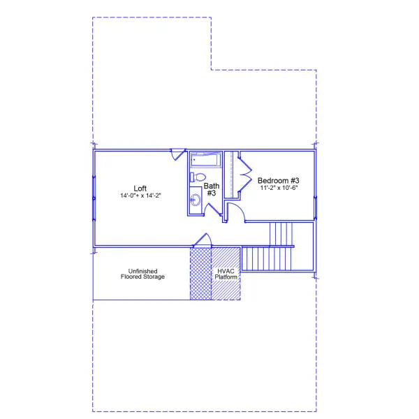 2D floor plan layout of this home in Ovation at Sweetbrier, Durham, NC (Image 4).