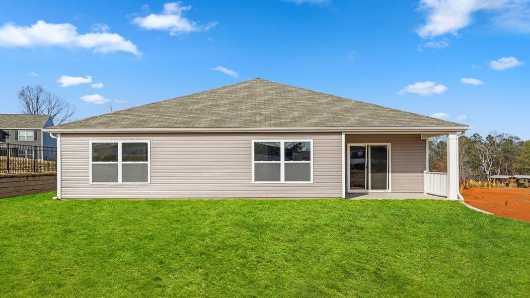 Exterior details and patio area of a home in Lakestone, Woodruff (Image 17).