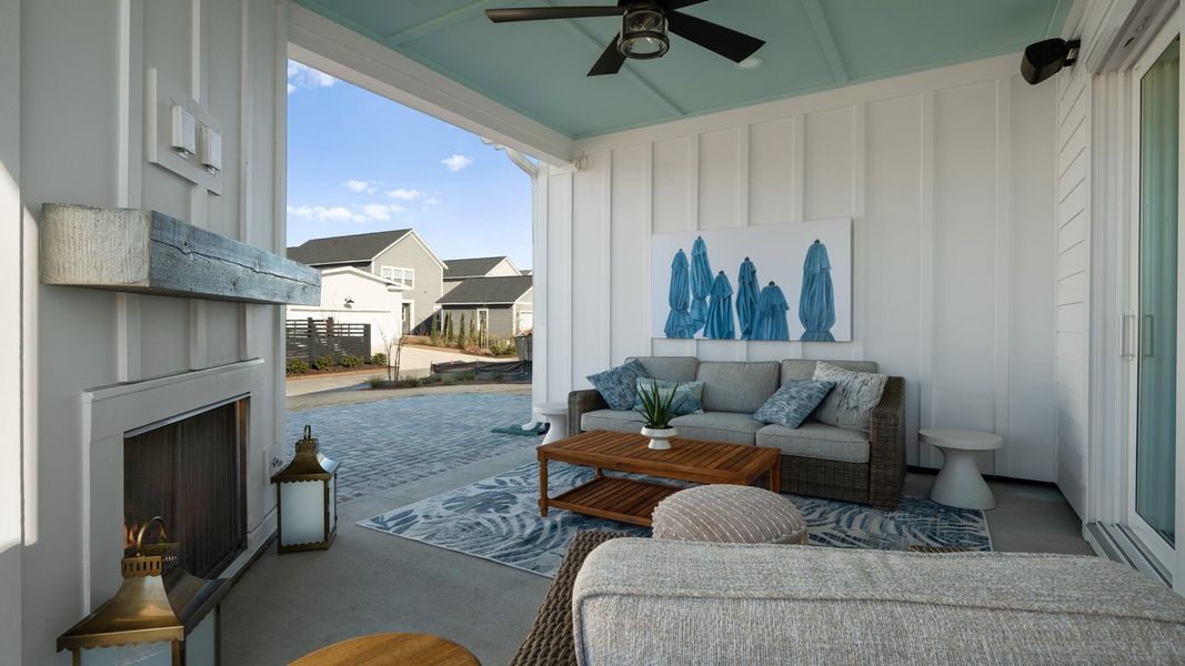Exterior details and patio area of a home in Midtown at Nexton, Summerville (Image 23).