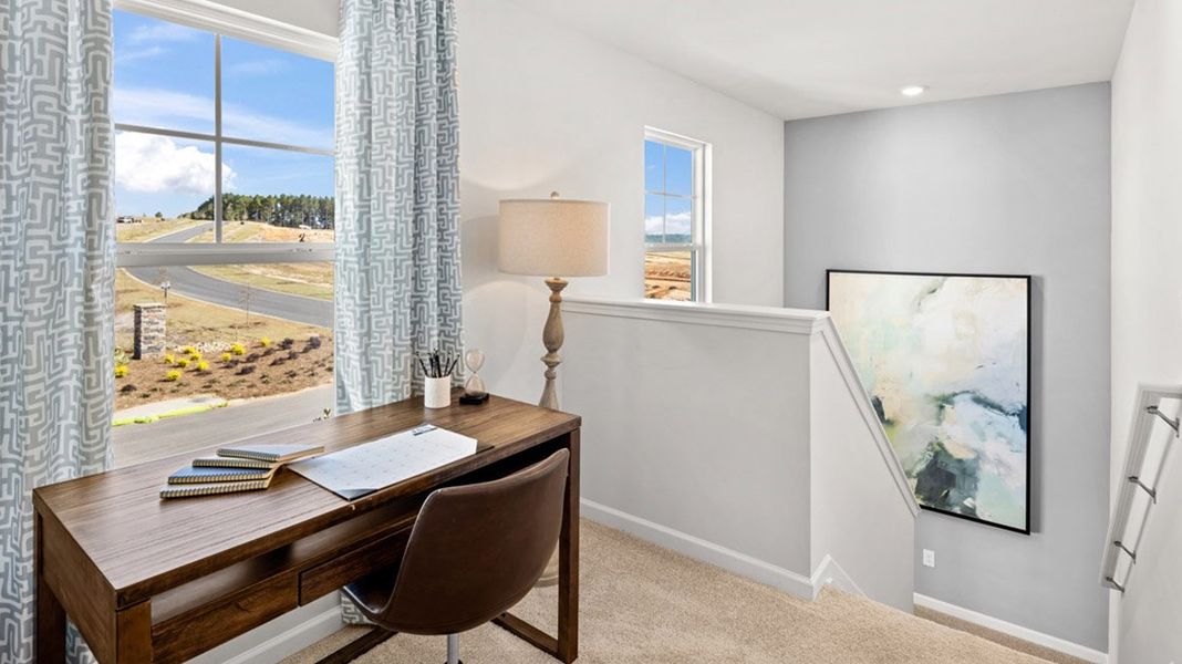 Representative furnished interior of a home built from the Belfort by D.R. Horton in The Abbey at Trolley Run Station, Aiken (Image 27). Representative furnished interior of a home built from the Belfort by D.R. Horton in The Abbey at Trolley Run Station, Aiken (Image 27).