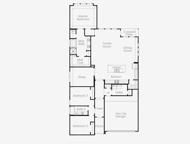 2D floor plan layout for the Asherton - Single Family Homes by Coventry Homes in Parmer Ranch, Georgetown, TX (Image 3). 2D floor plan layout for the Asherton - Single Family Homes by Coventry Homes in Parmer Ranch, Georgetown, TX (Image 3).