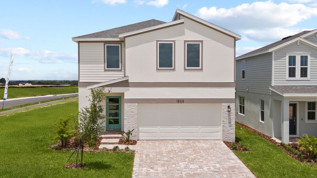 The Ponte Vedra Modern Elevation in Hamilton Bluff by DRB Homes | New Home Community Haines City