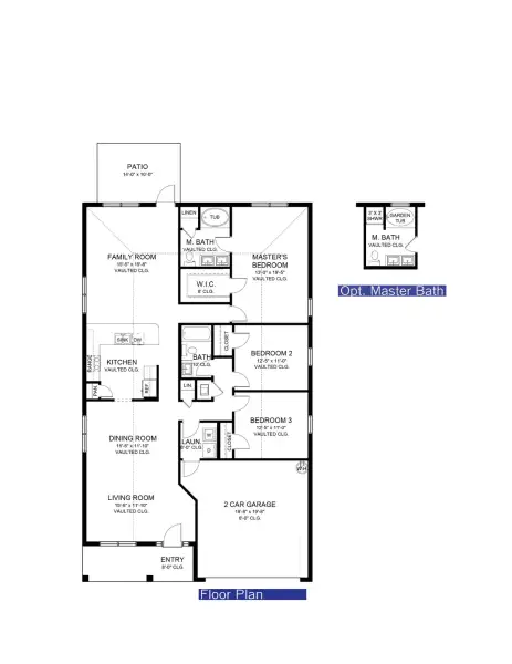 2D floor plan layout of this home in Shadow Crest at Rolling Hills, Green Cove Springs, FL (Image 4).