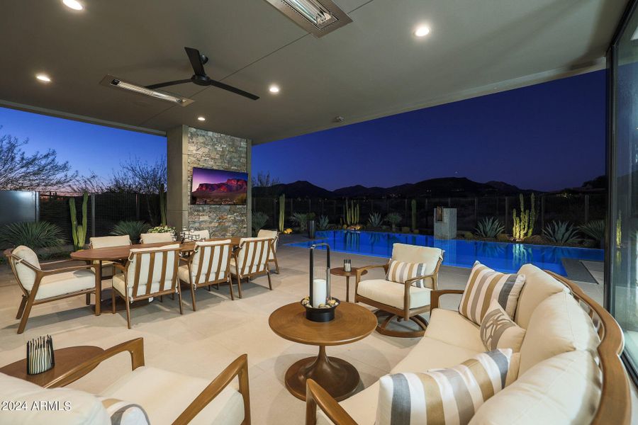 Covered Patio at Night