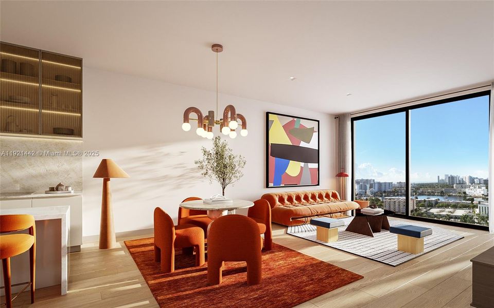 Furnished interior view inside a new home in , Hallandale Beach (Image 7).