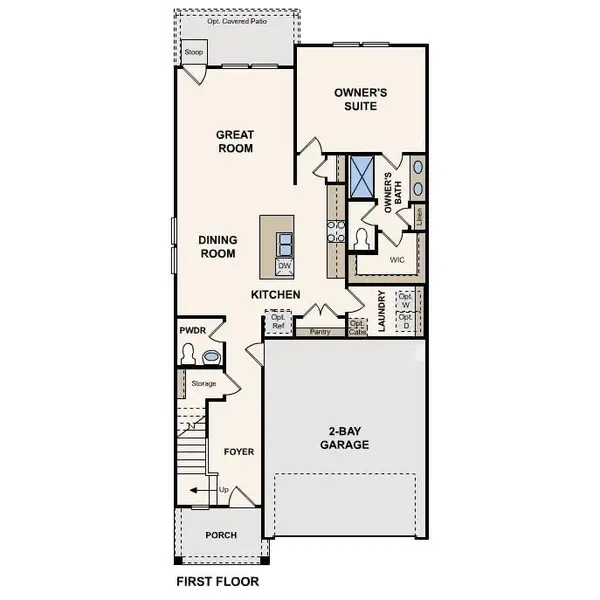 2D floor plan layout of this home in The Ridge at Trinity Ranch, Elgin, TX (Image 3).