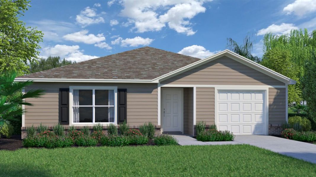 Representative exterior photo of a completed home built from the Nova by Holiday Builders in Avalon, Milton, FL (Image 2). Representative exterior photo of a completed home built from the Nova by Holiday Builders in Avalon, Milton, FL (Image 2).