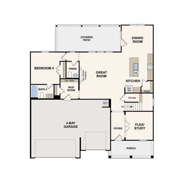 2D floor plan layout of this home in The Oaks, Mount Juliet, TN (Image 4).