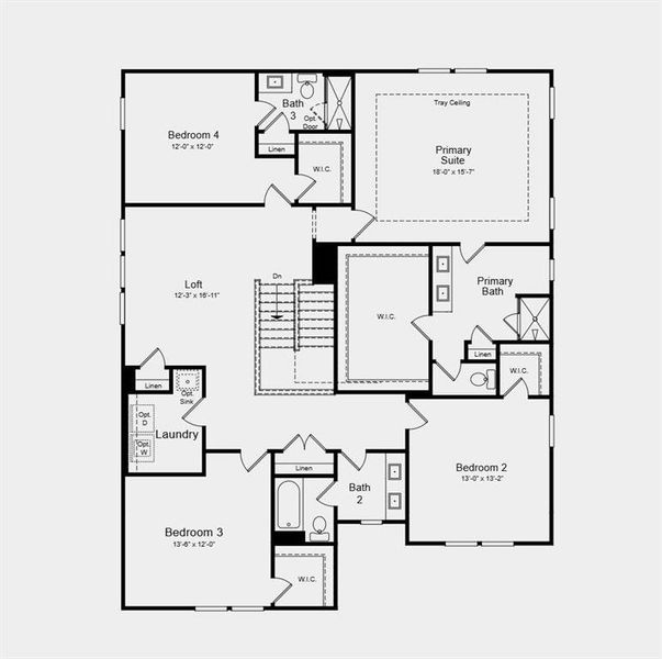 2D floor plan layout of this home in Kennison Creek, Cumming, GA (Image 2).