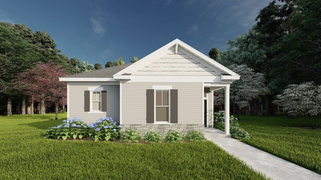 Representative exterior photo of a completed home built from the Robin by Ivey Homes in Tillery Park, Grovetown, GA (Image 17). Representative exterior photo of a completed home built from the Robin by Ivey Homes in Tillery Park, Grovetown, GA (Image 17).