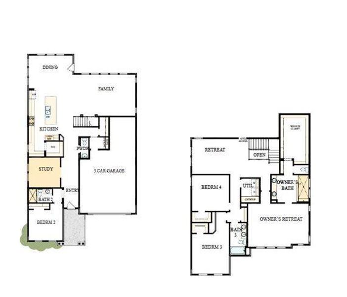 2D floor plan layout of this home in North Creek Village, Huntersville, NC (Image 4).