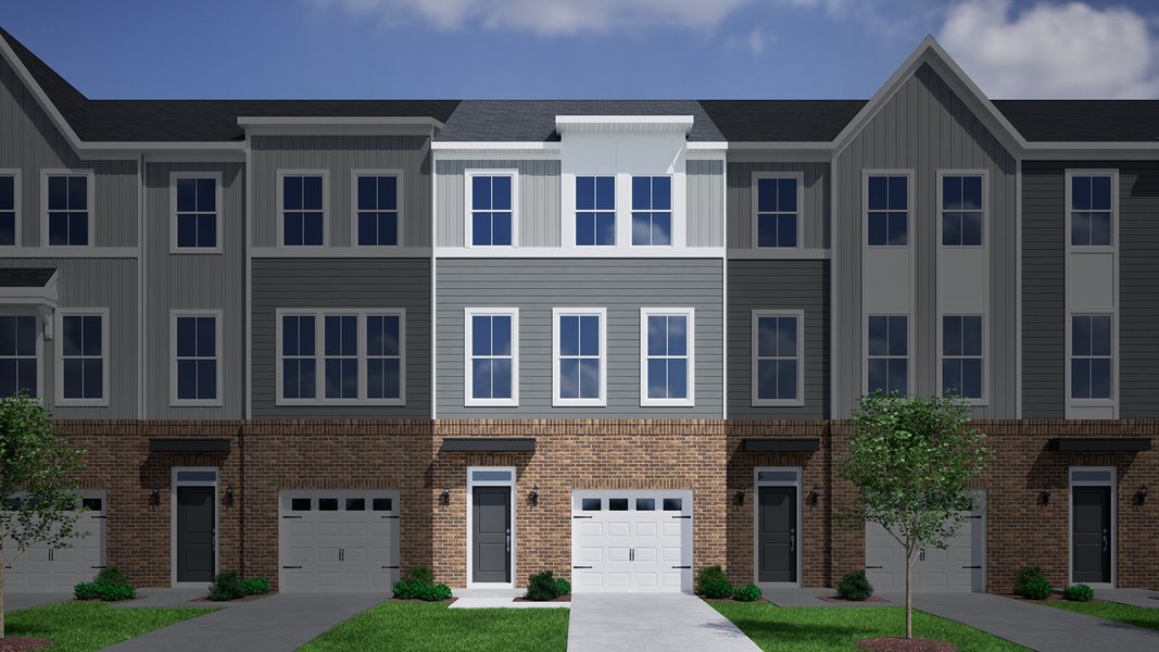 Representative exterior photo of a completed home built from the Daphne 3-Story 1-Car Garage - Vanguard Collection by Mungo Homes in Vista at Cane Bay, Summerville, SC (Image 9).