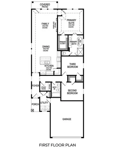 2D floor plan layout of this home in The Meadows, Denton, TX (Image 3).