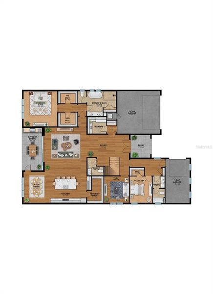 2D floor plan layout of this home in North Lake Estates, Tarpon Springs, FL (Image 4). 2D floor plan layout of this home in North Lake Estates, Tarpon Springs, FL (Image 4).