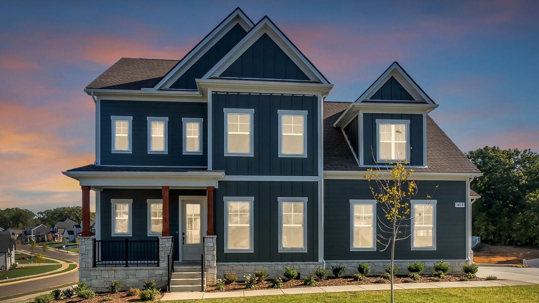 Front exterior of a new home in Richvale Estates, Fairview, TN, highlighting curb appeal (Image 23).