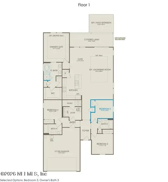 2D floor plan layout of this home in Double Branch, Middleburg, FL (Image 3).