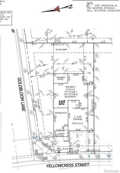 8754 Yellowcress Street preliminary plot plan