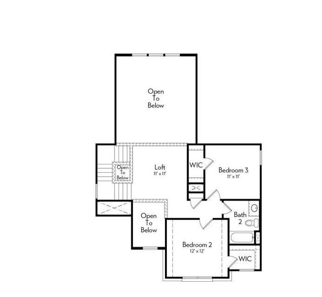 2D floor plan layout of this home in Sundance Cove - Paintbrush Collection, Crosby, TX (Image 3).