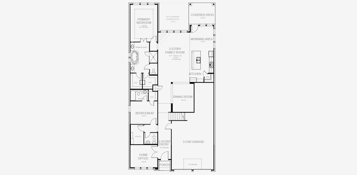 2D floor plan layout for the 3553W by Perry Homes in Lariat 50', Liberty Hill, TX (Image 4). 2D floor plan layout for the 3553W by Perry Homes in Lariat 50', Liberty Hill, TX (Image 4).