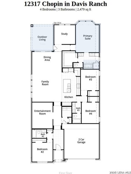 2D floor plan layout of this home in Davis Ranch, San Antonio, TX (Image 4). 2D floor plan layout of this home in Davis Ranch, San Antonio, TX (Image 4).