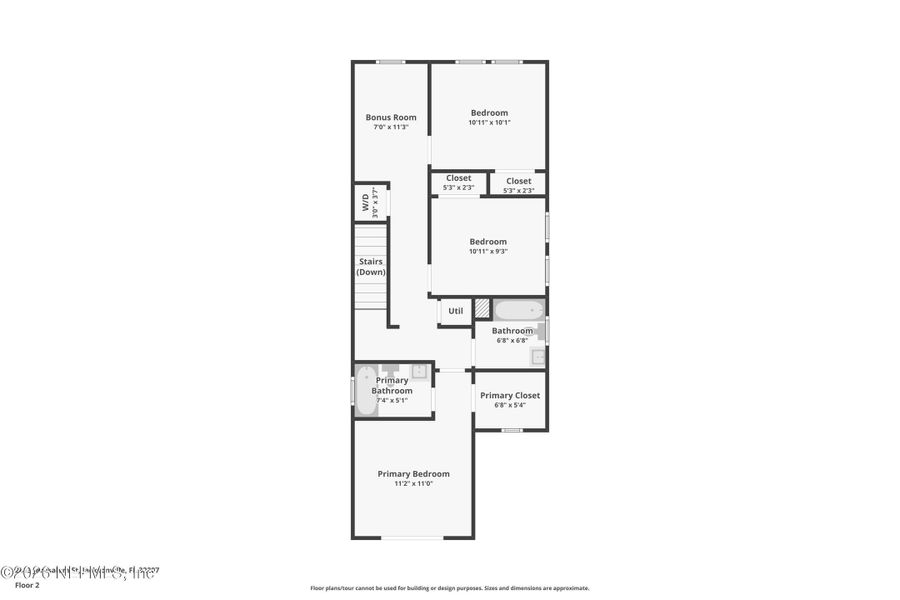 2D floor plan layout of this home in , Jacksonville, FL (Image 4).