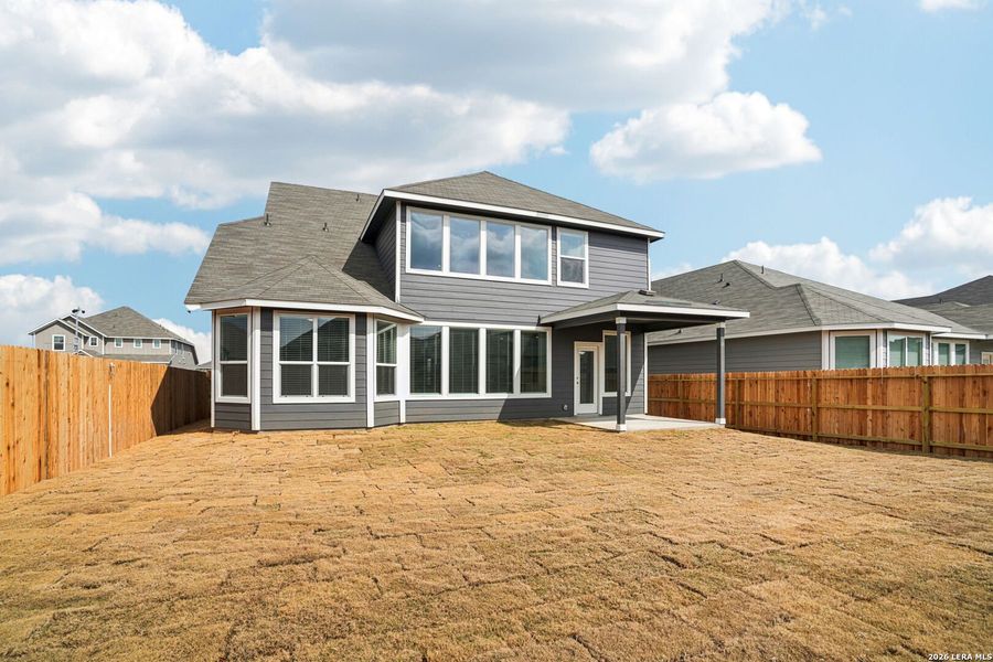 Exterior details and patio area of a home in Estancia Ranch - Classic Series, San Antonio (Image 3).