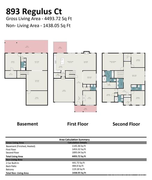 2D floor plan layout of this home in Lakeside Glen, York, SC (Image 5).