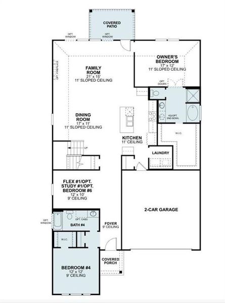 2D floor plan layout of this home in The Preserve, Justin, TX (Image 3). 2D floor plan layout of this home in The Preserve, Justin, TX (Image 3).