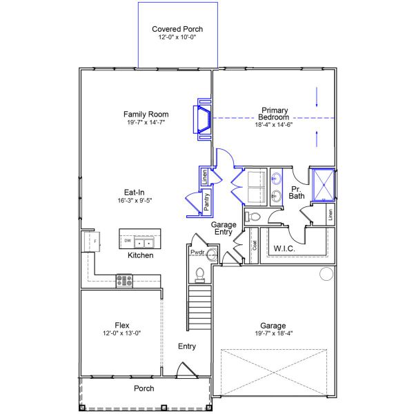 2D floor plan layout of this home in Winston Point, Gilbert, SC (Image 5).