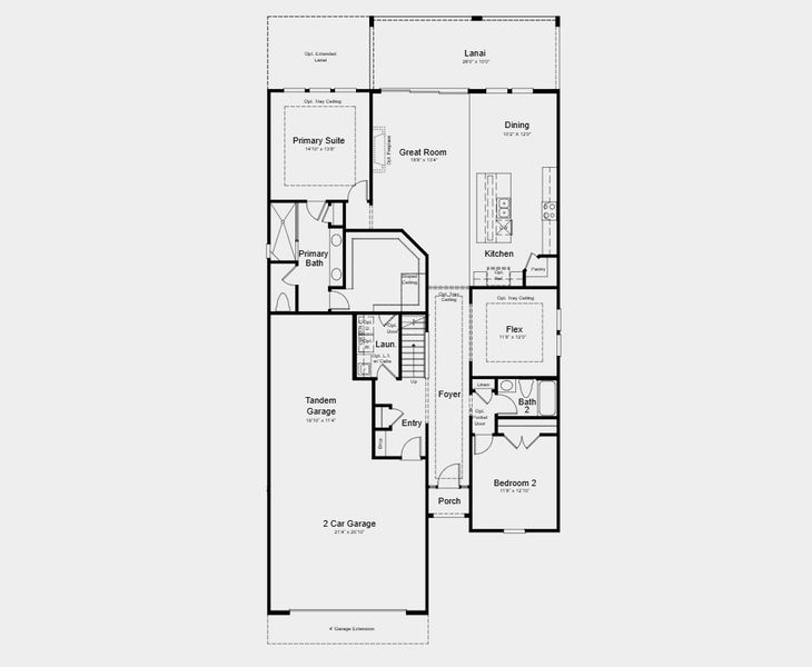 2D floor plan layout for the Florence by Taylor Morrison in Esplanade at St. Marys, St. Marys, GA (Image 3). 2D floor plan layout for the Florence by Taylor Morrison in Esplanade at St. Marys, St. Marys, GA (Image 3).