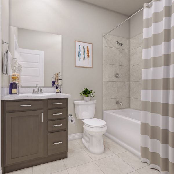 Representative furnished interior of a home built from the McKinney by Tri Pointe Homes in Mason Woods, Cypress (Image 19).