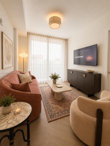 Furnished interior view inside a new home in , Miami (Image 7).