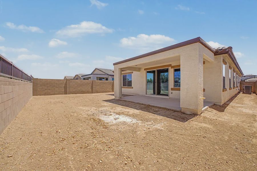 Exterior details and patio area of a home in Avanti at Granite Vista, Waddell (Image 21).