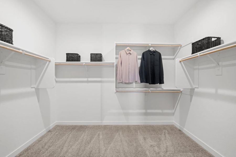 Primary Walk-in Closet | Radiance Floorplan | Elara at Moonlight | New Homes in Maricopa, AZ by Landsea Homes Primary Walk-in Closet | Radiance Floorplan | Elara at Moonlight | New Homes in Maricopa, AZ by Landsea Homes