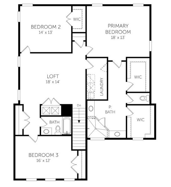 2D floor plan layout for the Rockmoor by Dream Finders Homes in Laureate Park (Craft Homes), Orlando, FL (Image 3).