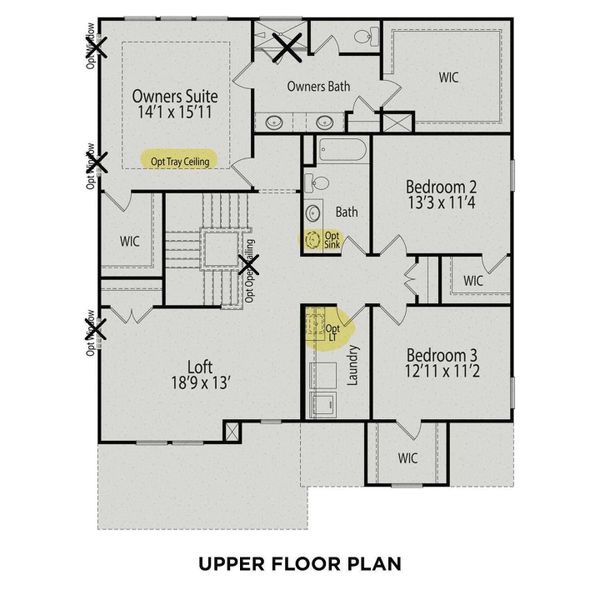 2D floor plan layout of this home in Enclave at Belmont, Belmont, NC (Image 4).