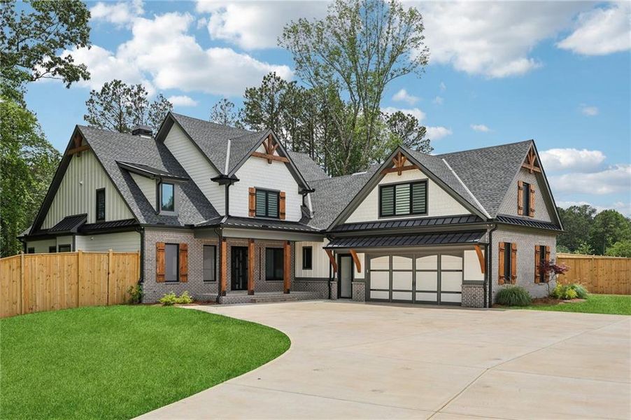 Front exterior of a new home in , Cumming, GA, highlighting curb appeal (Image 43). Front exterior of a new home in , Cumming, GA, highlighting curb appeal (Image 43).