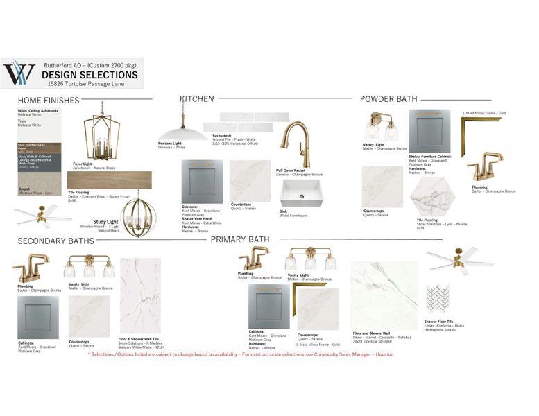 Design selections. Features, specifications, selections and colors may vary.