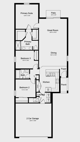 2D floor plan layout for the Holly by Taylor Morrison in Firethorn, Parrish, FL (Image 4).