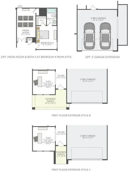 2D floor plan layout of this home in Turner's Crossing, Buda, TX (Image 23).