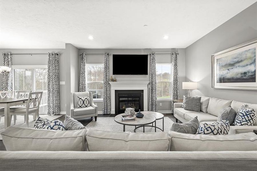 Representative furnished interior of a home built from the Rosecliff by Ryan Homes in Windsong Townhomes, Gallatin (Image 10).