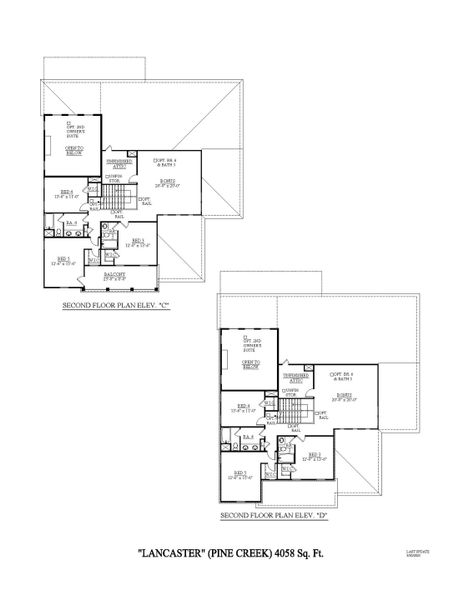 2D floor plan layout for the Lancaster - Single Family Homes by Dream Finders Homes in Fairhaven, Thompson's Station, TN (Image 27).